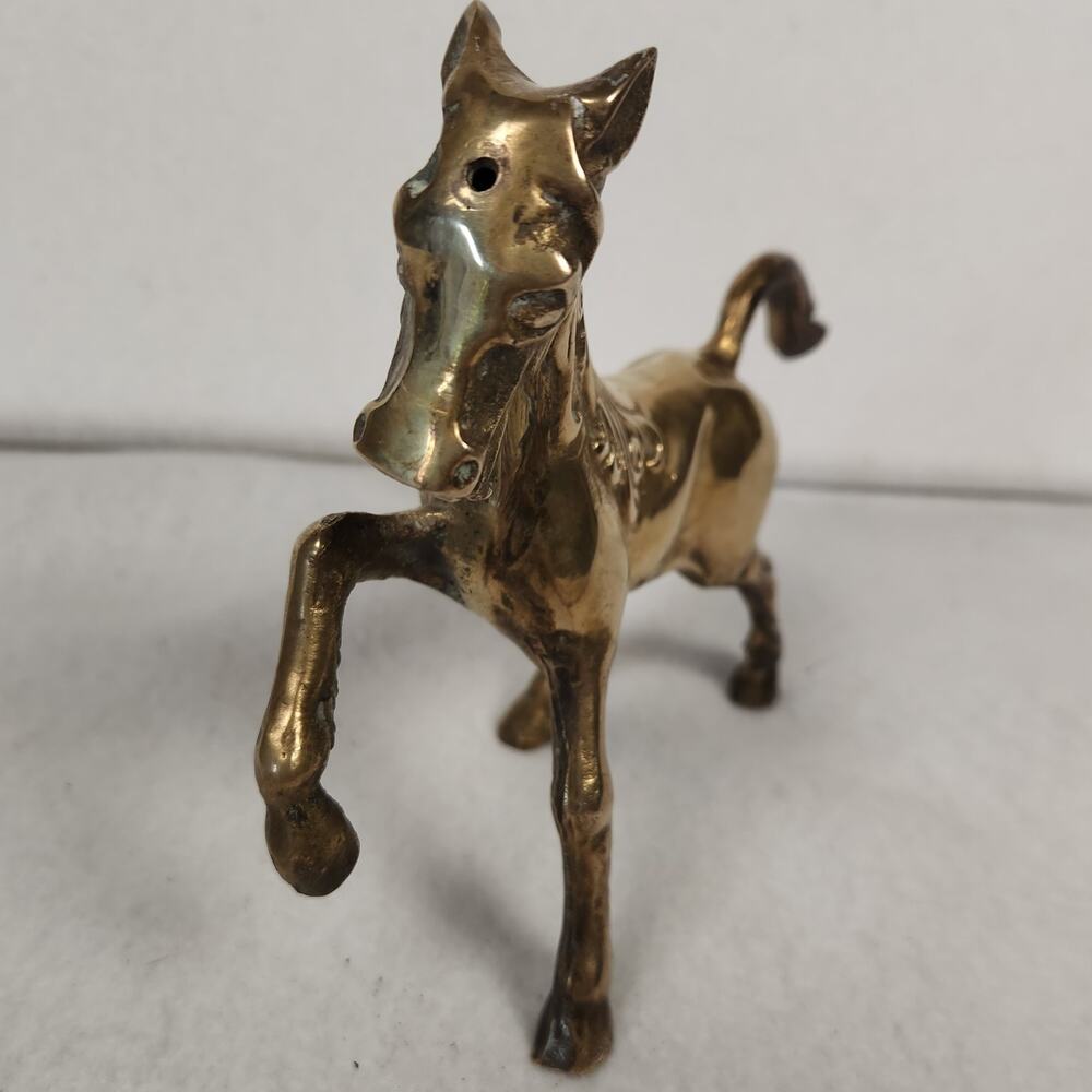 Vintage Solid Brass Free Standing Former Unicorn Mythical Figurine 6" tall